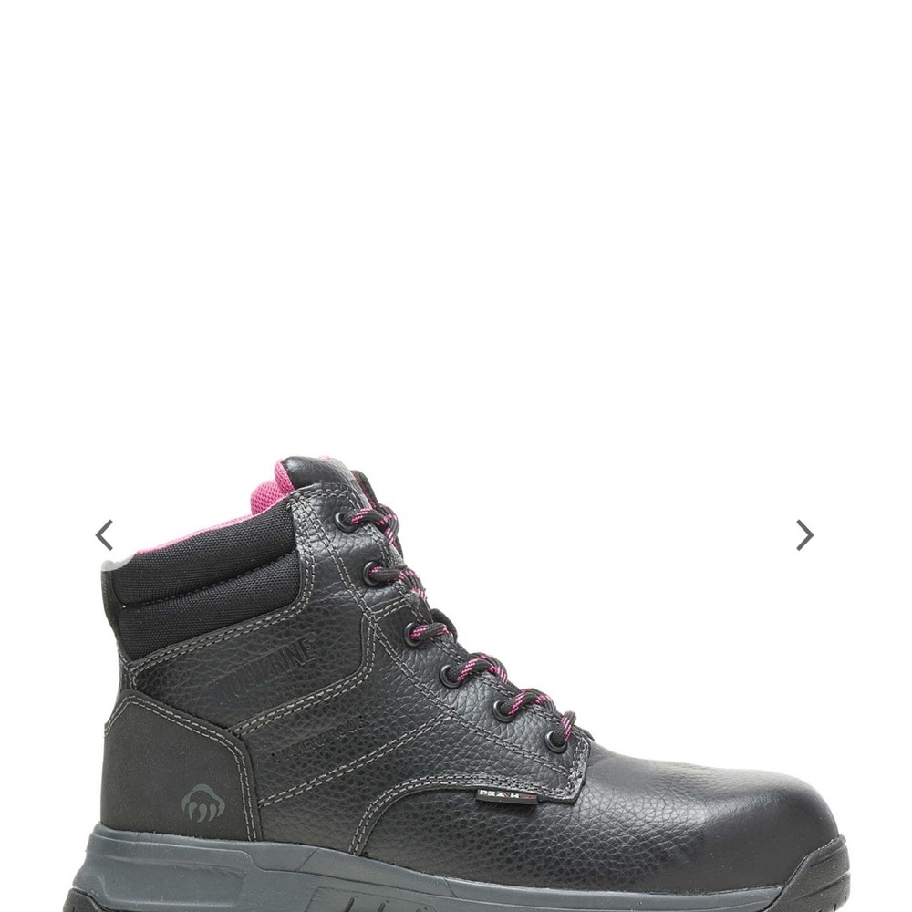 Women's Black and Pink Boots Wolverine work boots